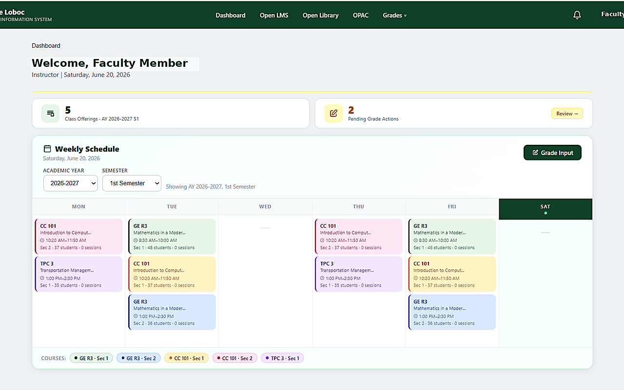 CdL Management Information System dashboard